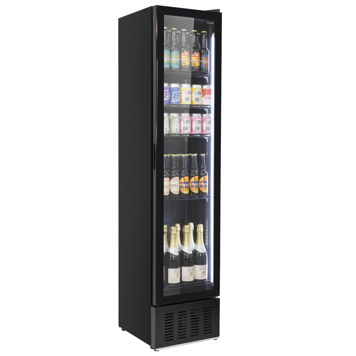 Baridi DH440 Baridi Tall Drinks/Bar Fridge with Digital Controls & Auto Defrost 160L - Black