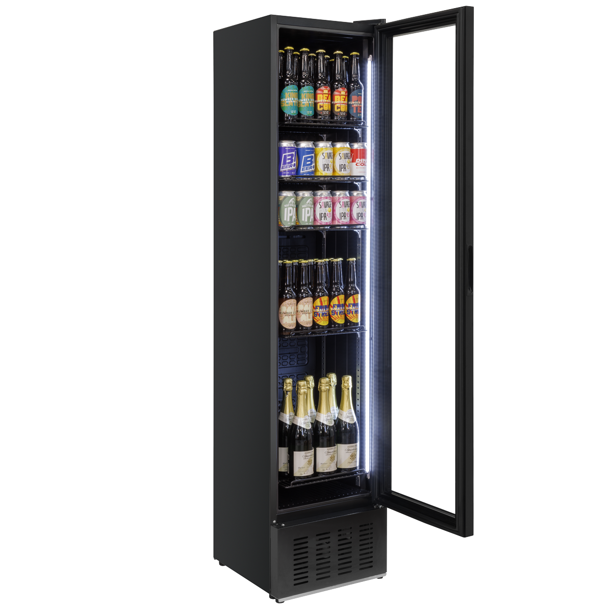 Baridi DH440 Baridi Tall Drinks/Bar Fridge with Digital Controls & Auto Defrost 160L - Black
