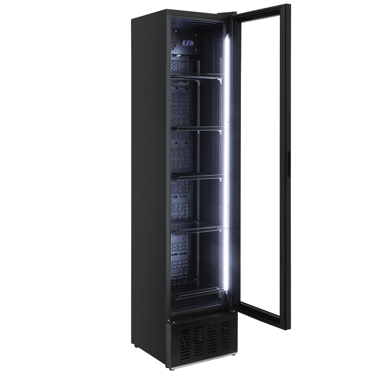 Baridi DH440 Baridi Tall Drinks/Bar Fridge with Digital Controls & Auto Defrost 160L - Black