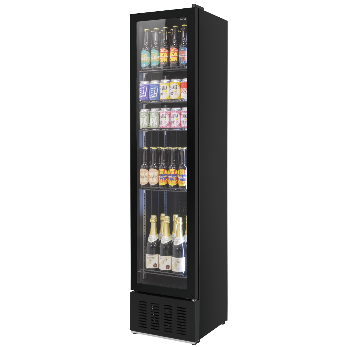 Baridi DH440 Baridi Tall Drinks/Bar Fridge with Digital Controls & Auto Defrost 160L - Black