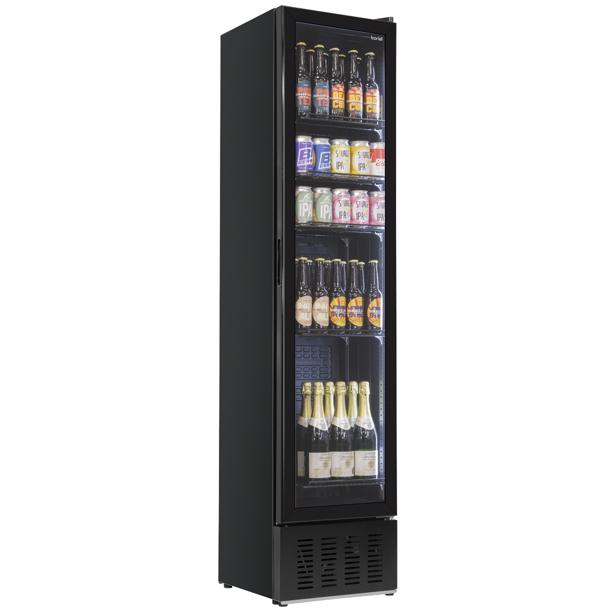 Baridi DH440 Baridi Tall Drinks/Bar Fridge with Digital Controls & Auto Defrost 160L - Black