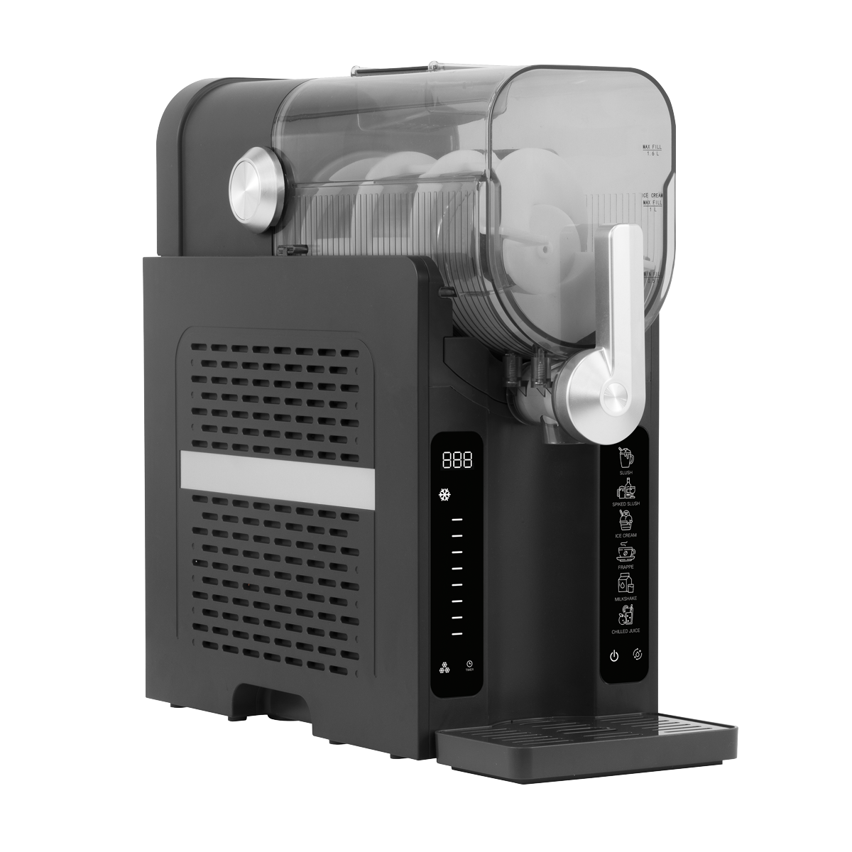 Baridi DH443 Baridi Slush & Ice Cream Machine, 7 Presets, 2.6L Capacity – Black
