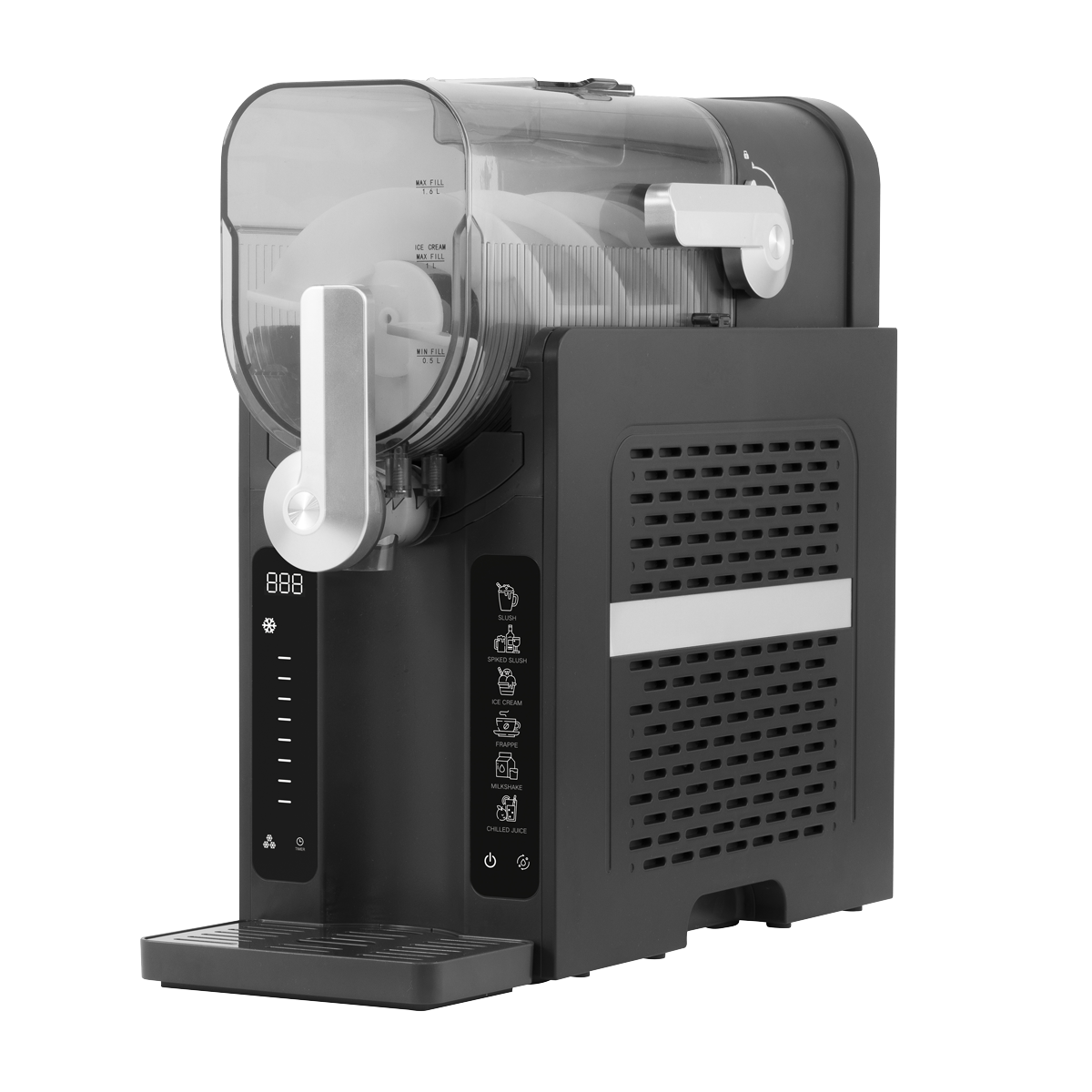 Baridi DH443 Baridi Slush & Ice Cream Machine, 7 Presets, 2.6L Capacity – Black