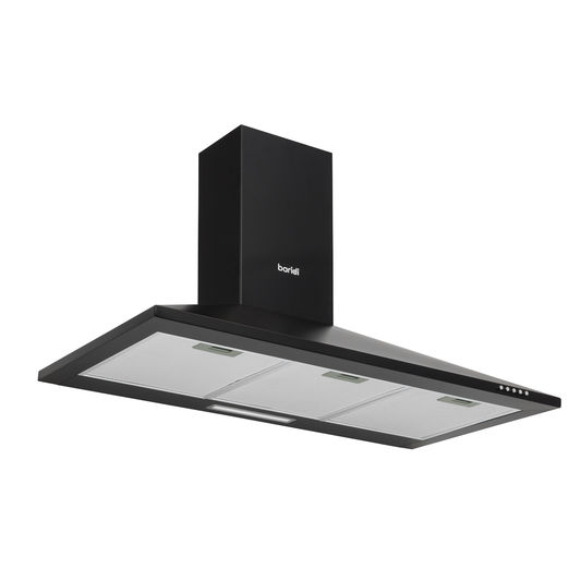 Baridi DH59 Baridi Cooker Hood, Chimney Style with Carbon Filters 90cm - Black
