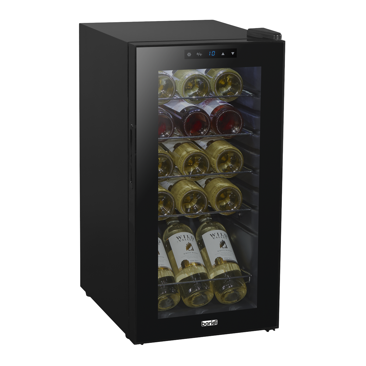Baridi DH5 Baridi 15 Bottle Wine Fridge with Digital Touch Screen Controls & LED Light - Black