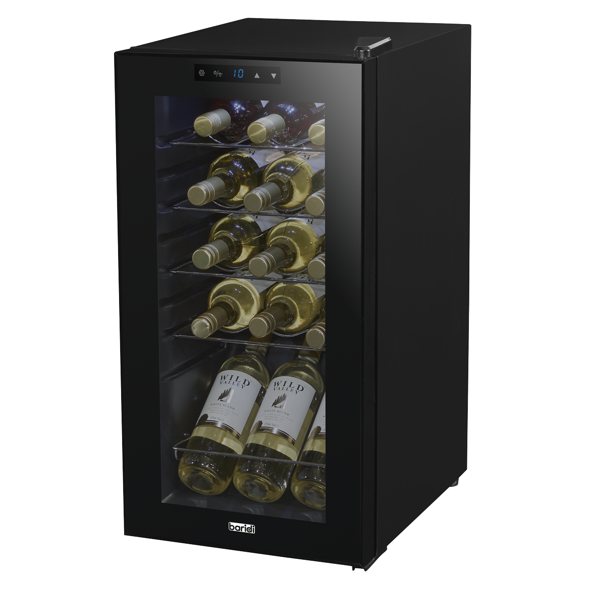 Baridi DH5 Baridi 15 Bottle Wine Fridge with Digital Touchscreen Controls & LED Light - Black