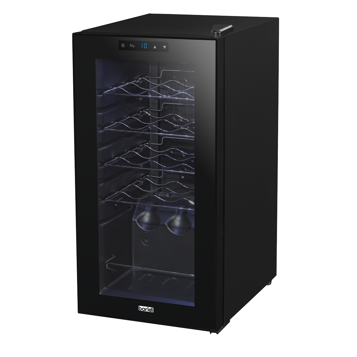 Baridi DH5 Baridi 15 Bottle Wine Fridge with Digital Touch Screen Controls & LED Light - Black