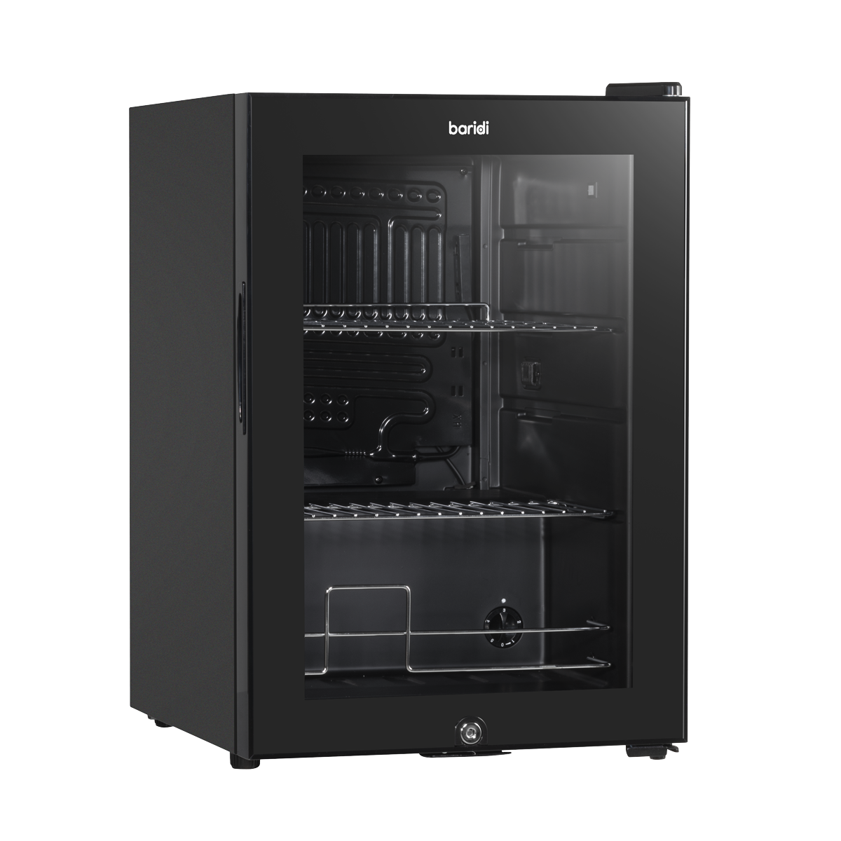 Baridi DH62 Baridi Beer & Drinks Fridge with Wire Shelves, LED Light & Security Lock 60L - Black
