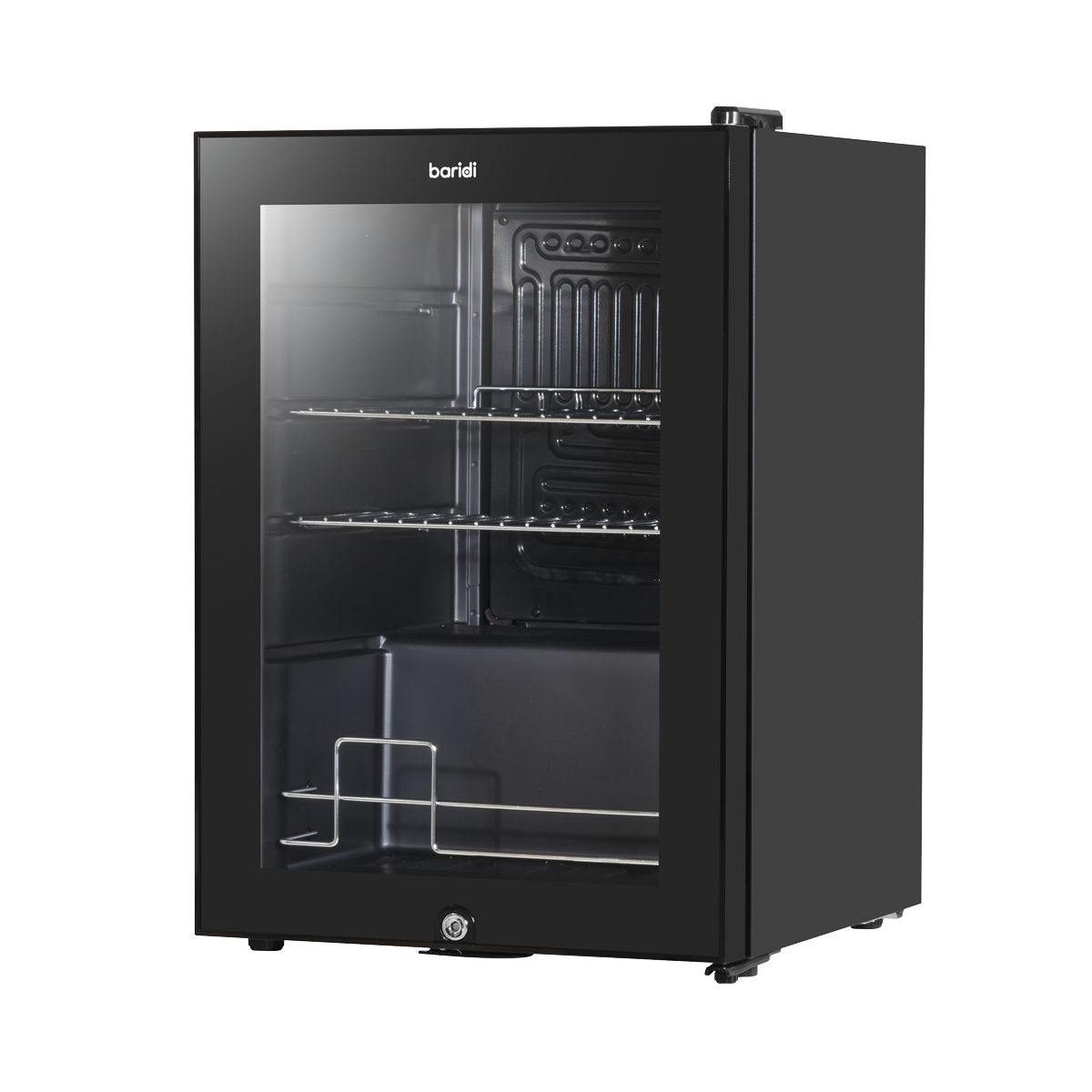 Baridi DH62 Baridi Beer & Drinks Fridge with Wire Shelves, LED Light & Security Lock 60L - Black