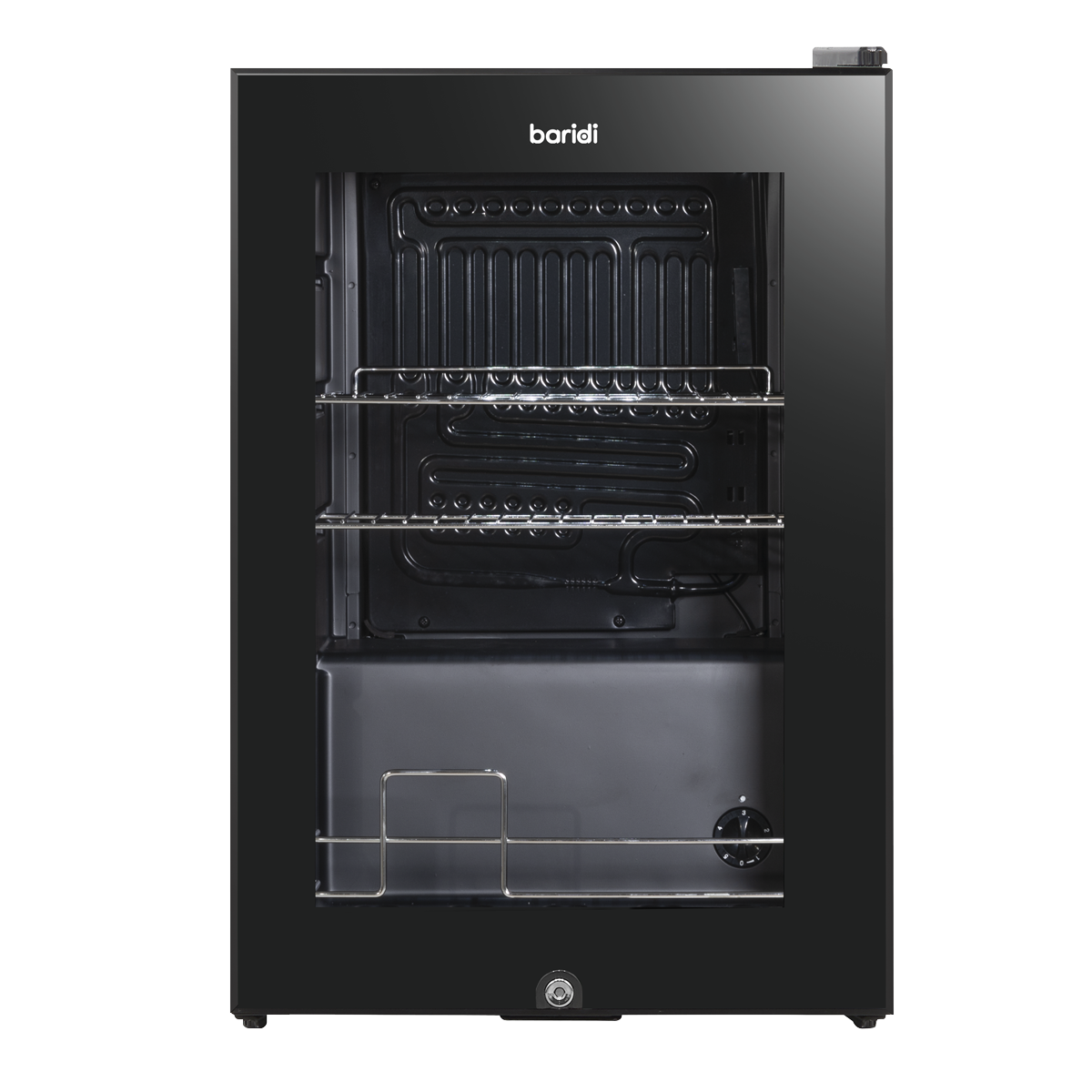 Baridi DH62 Baridi Beer & Drinks Fridge with Wire Shelves, LED Light & Security Lock 60L - Black