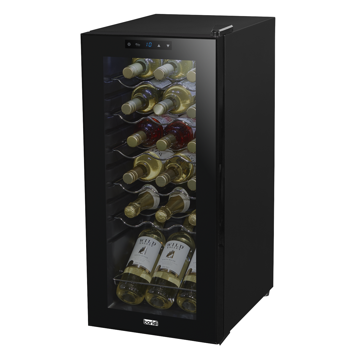Baridi DH6 Baridi 18 Bottle Wine Fridge with Digital Touch Screen Controls & LED Light - Black