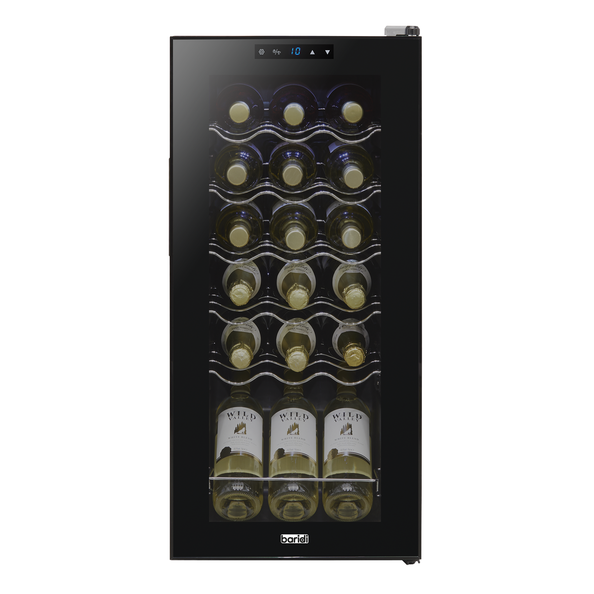 Baridi DH6 Baridi 18 Bottle Wine Fridge with Digital Touch Screen Controls & LED Light - Black
