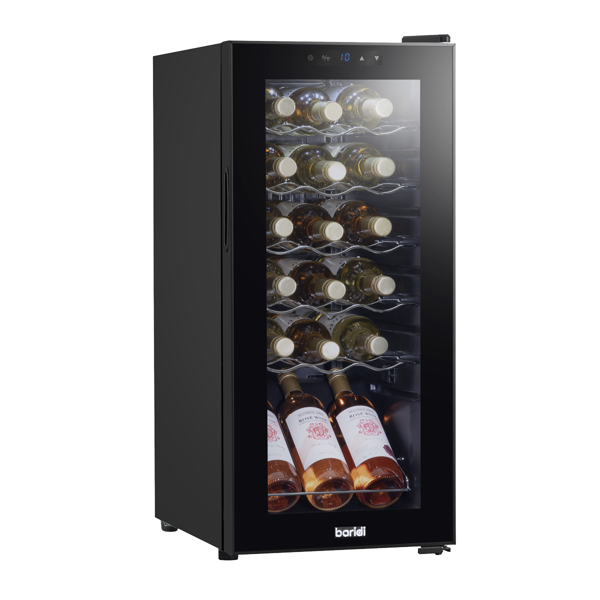 Baridi DH6 Baridi 18 Bottle Wine Fridge with Digital Touch Screen Controls & LED Light - Black