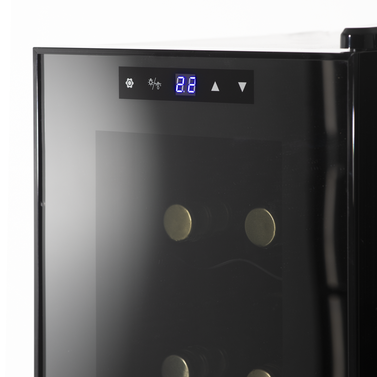 Baridi DH73 Baridi 12 Bottle Wine Fridge with Digital Touch Screen Controls, Metal Shelves & LED Light - Black