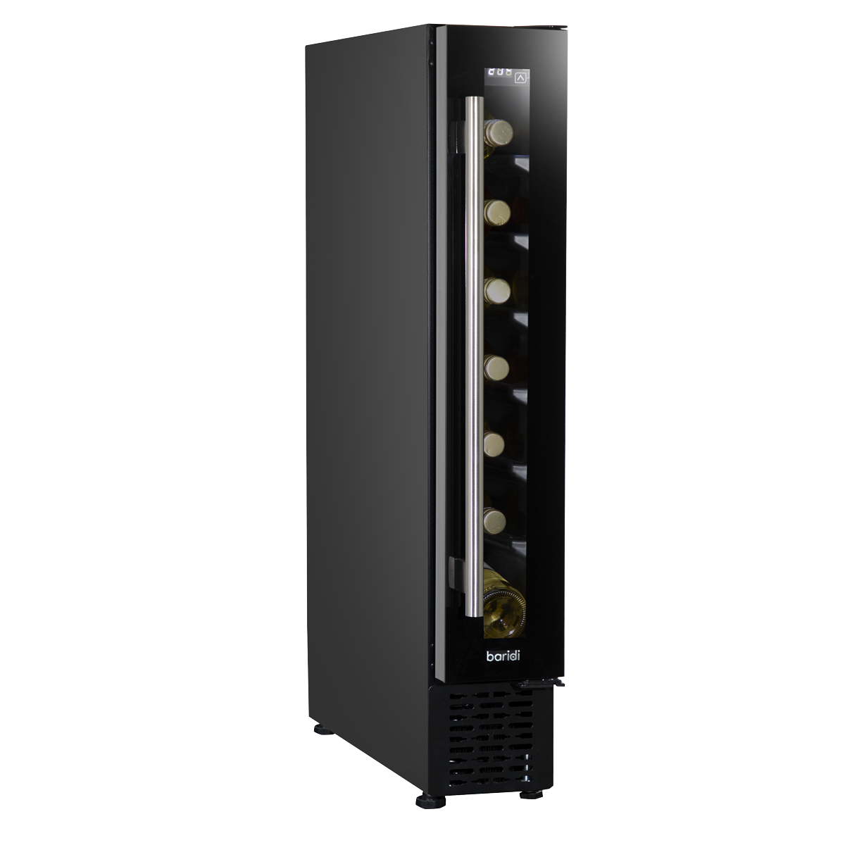 Baridi DH76 Baridi 7 Bottle Extra-Slim Undercounter Wine Fridge with Digital Touch Screen Controls & LED Light - Black