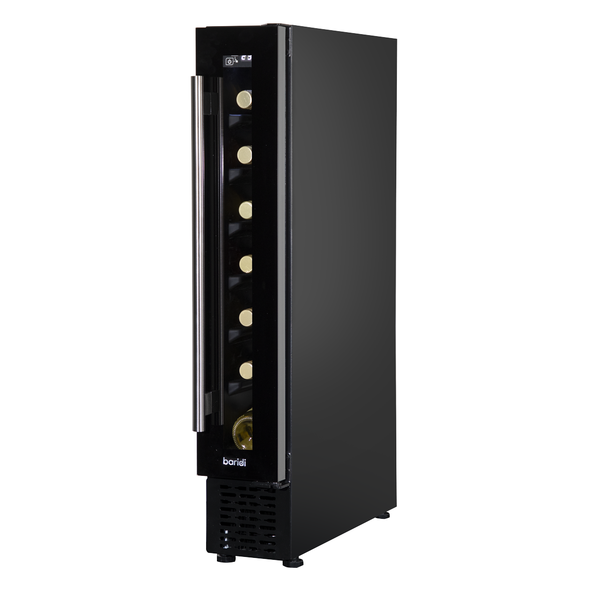 Baridi DH76 Baridi 7 Bottle Extra-Slim Undercounter Wine Fridge with Digital Touch Screen Controls & LED Light - Black