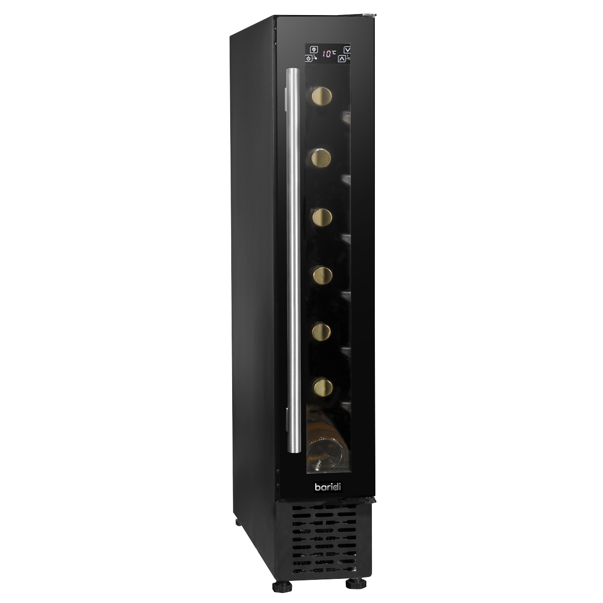 Baridi DH76 Baridi 7 Bottle Extra-Slim Undercounter Wine Fridge with Digital Touch Screen Controls & LED Light - Black