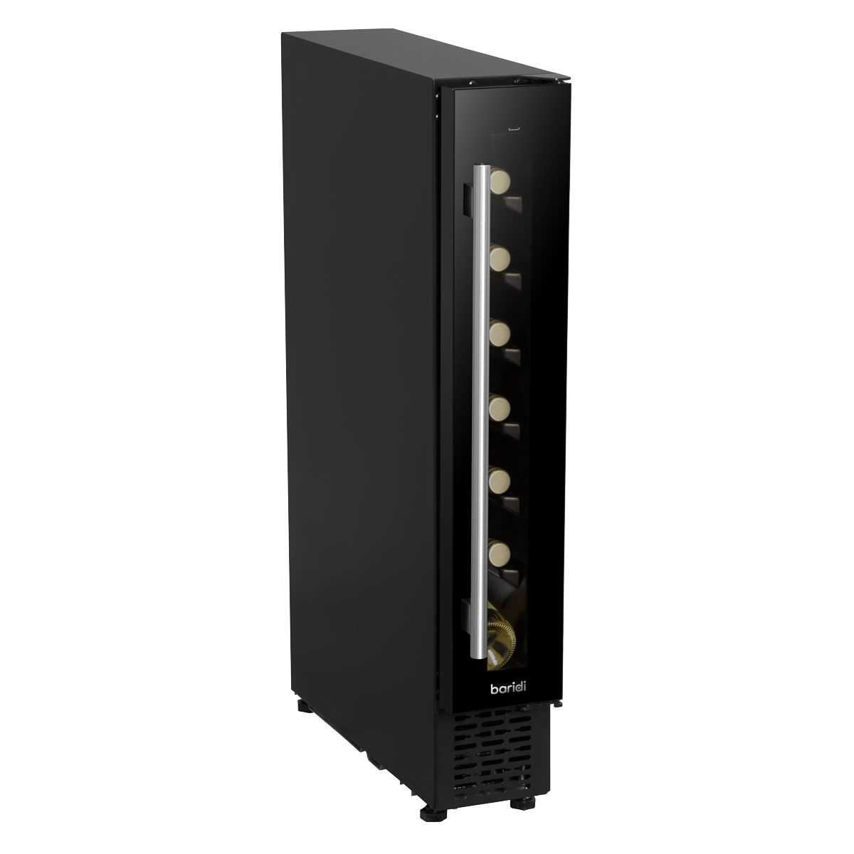 Baridi DH76 Baridi 7 Bottle Extra-Slim Undercounter Wine Fridge with Digital Touch Screen Controls & LED Light - Black