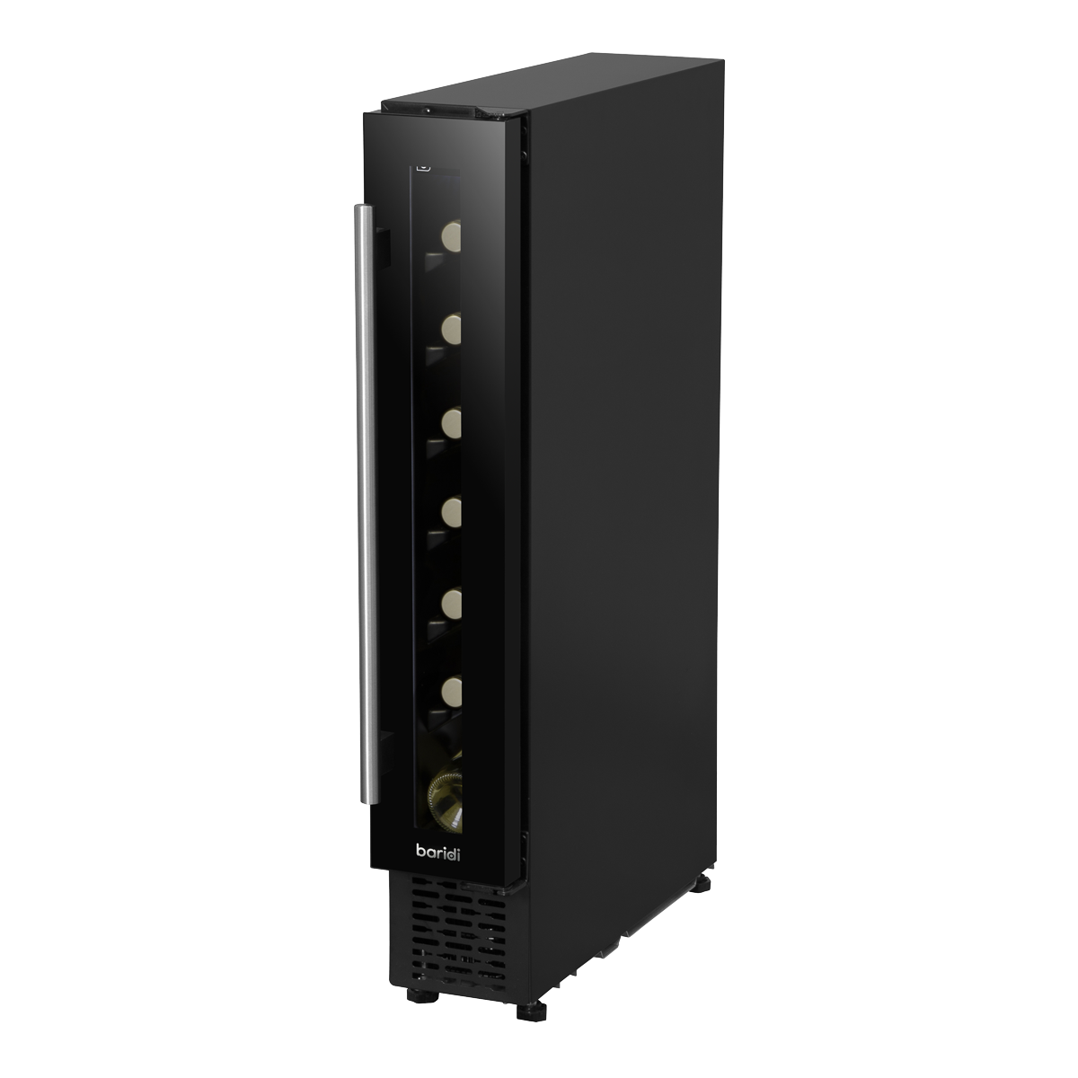 Baridi DH76 Baridi 7 Bottle Extra-Slim Undercounter Wine Fridge with Digital Touch Screen Controls & LED Light - Black