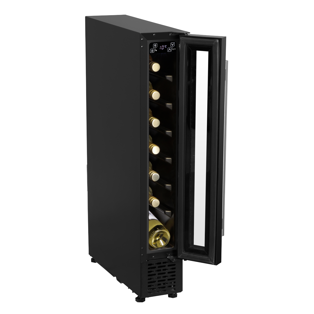 Baridi DH76 Baridi 7 Bottle Extra-Slim Undercounter Wine Fridge with Digital Touch Screen Controls & LED Light - Black