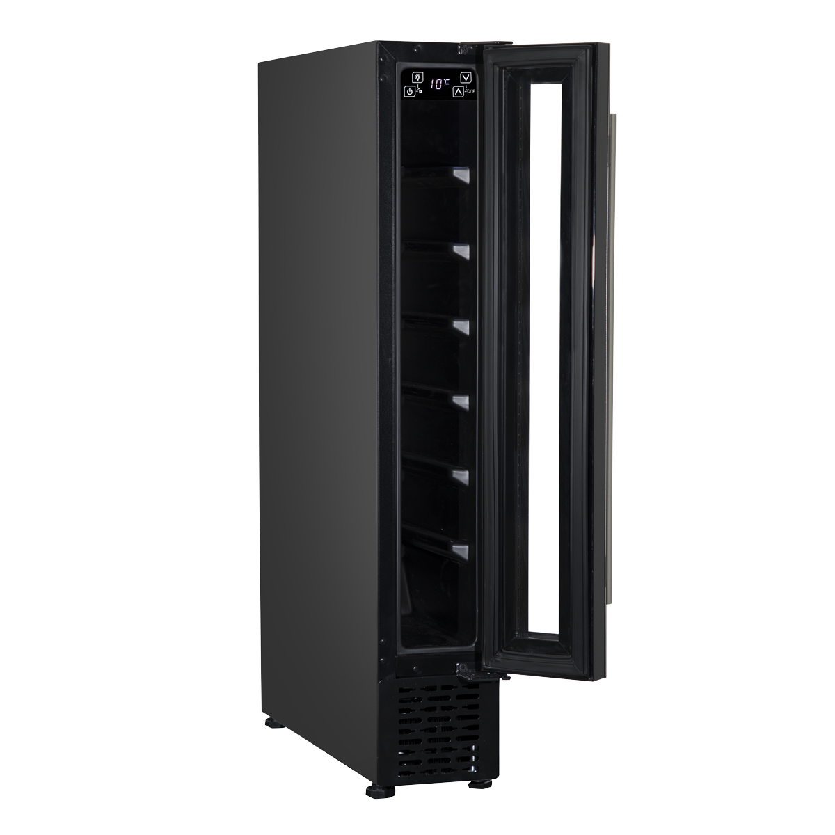 Baridi DH76 Baridi 7 Bottle Extra-Slim Undercounter Wine Fridge with Digital Touch Screen Controls & LED Light - Black
