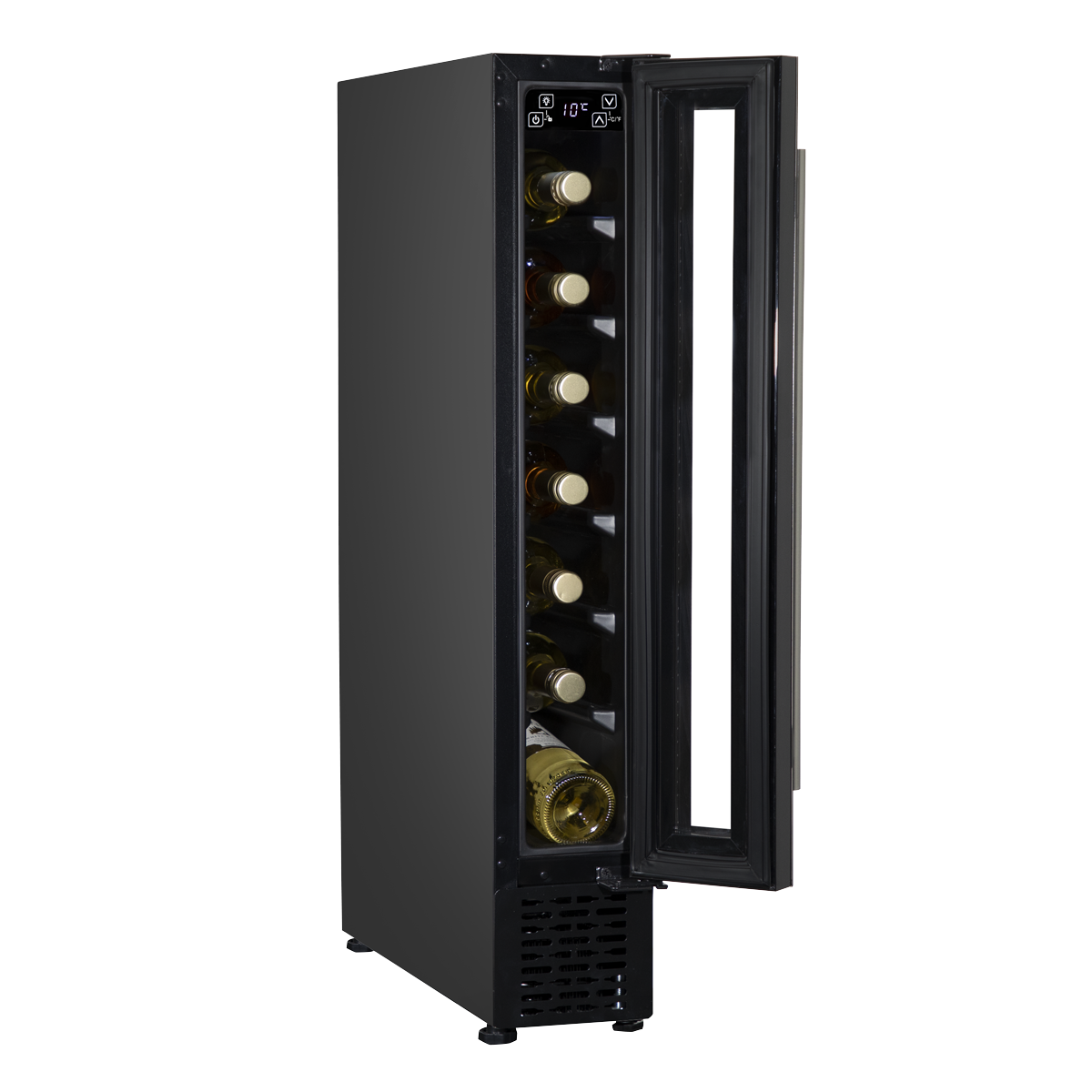 Baridi DH76 Baridi 7 Bottle Extra-Slim Undercounter Wine Fridge with Digital Touch Screen Controls & LED Light - Black
