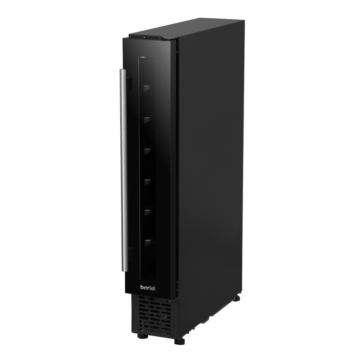 Baridi DH76 Baridi 7 Bottle Extra-Slim Undercounter Wine Fridge with Digital Touch Screen Controls & LED Light - Black