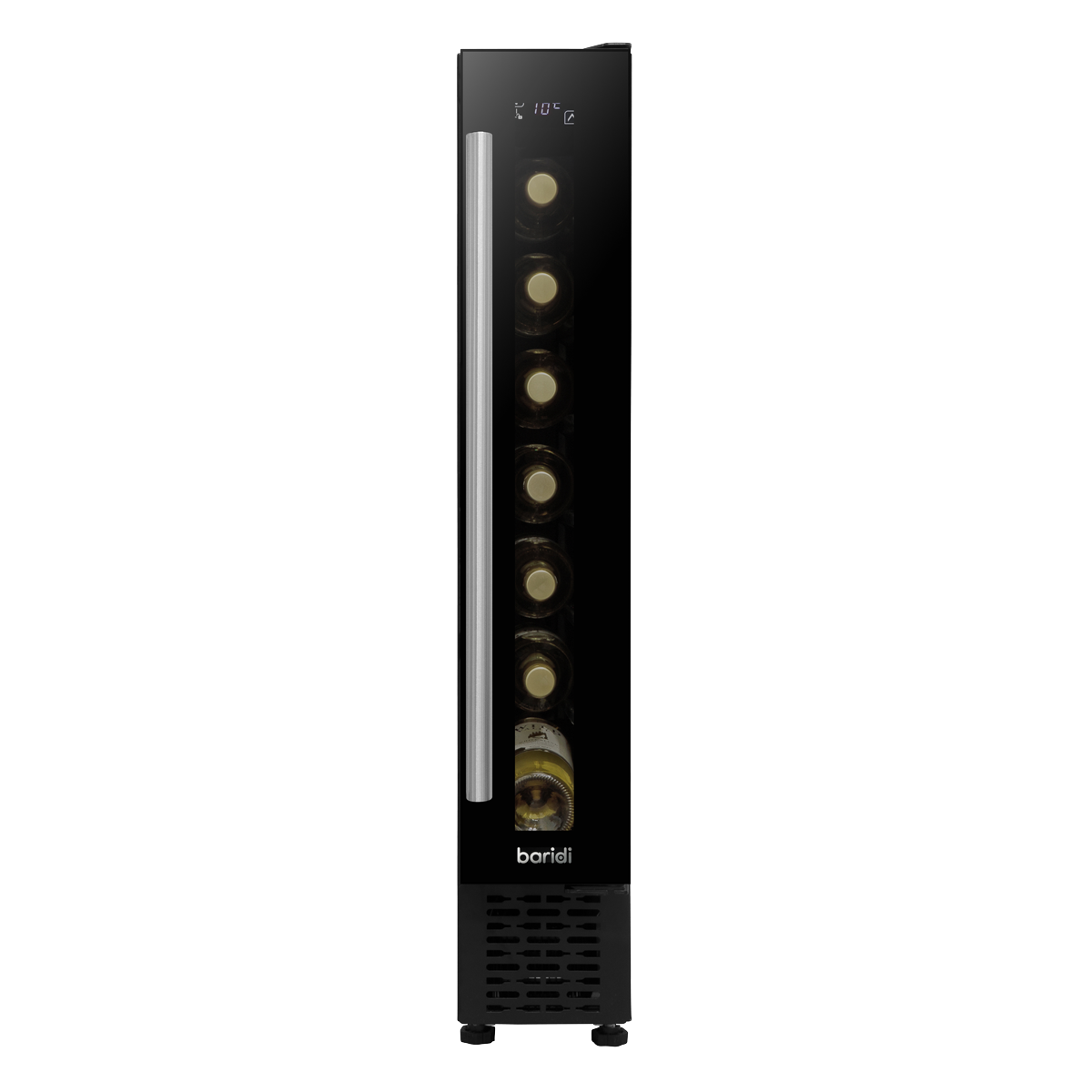 Baridi DH76 Baridi 7 Bottle Extra-Slim Undercounter Wine Fridge with Digital Touch Screen Controls & LED Light - Black