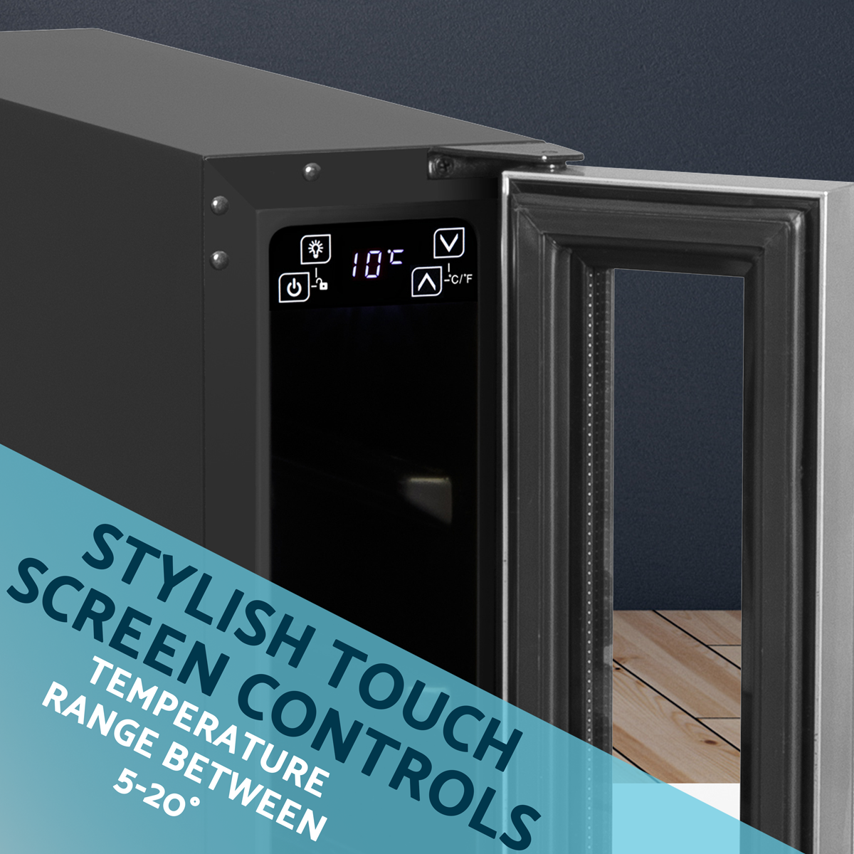 Baridi DH77 Baridi Extra-Slim 7 Bottle Wine Fridge & Cooler 15cm - Stainless Steel