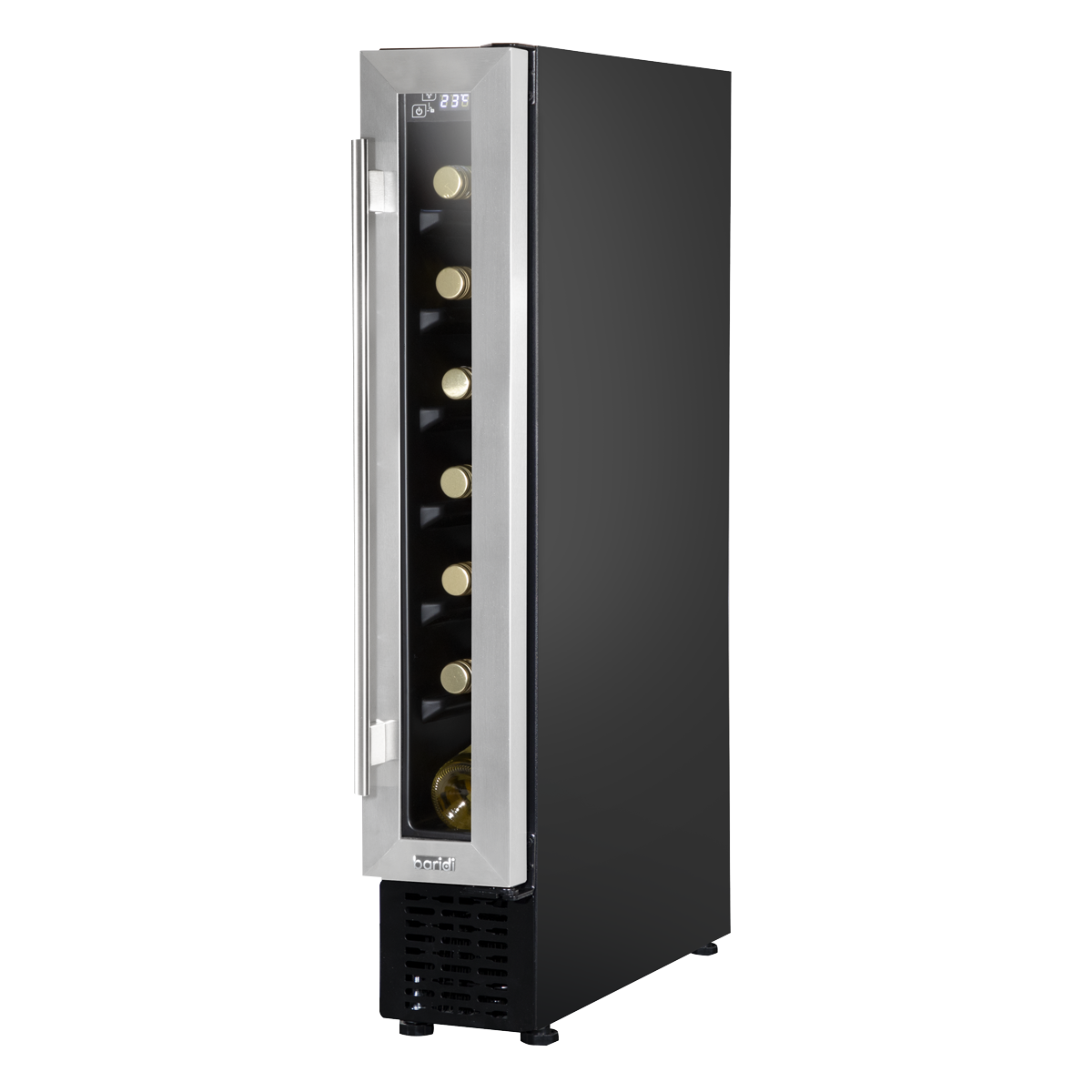Baridi DH77 Baridi 7 Bottle Extra-Slim Wine Undercounter Fridge with Digital Touch Screen Controls - Stainless Steel