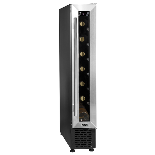 Baridi DH77 Baridi 7 Bottle Extra-Slim Wine Undercounter Fridge with Digital Touch Screen Controls - Stainless Steel