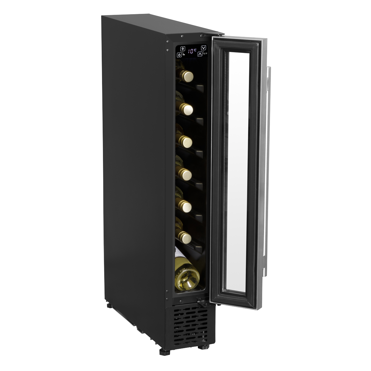 Baridi DH77 Baridi 7 Bottle Extra-Slim Wine Undercounter Fridge with Digital Touch Screen Controls - Stainless Steel