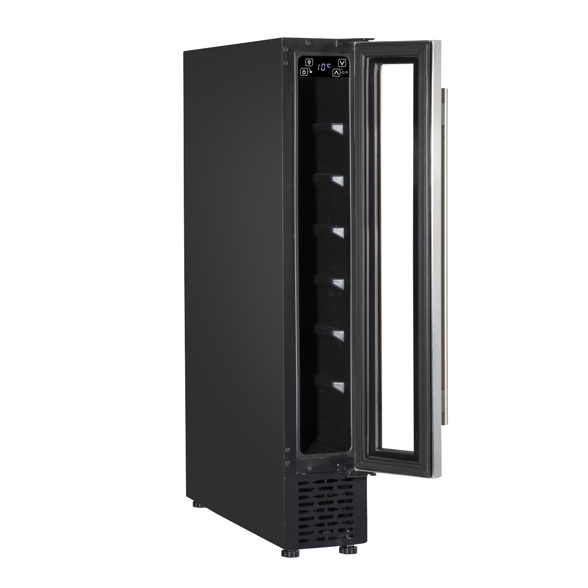 Baridi DH77 Baridi 7 Bottle Extra-Slim Wine Undercounter Fridge with Digital Touch Screen Controls - Stainless Steel