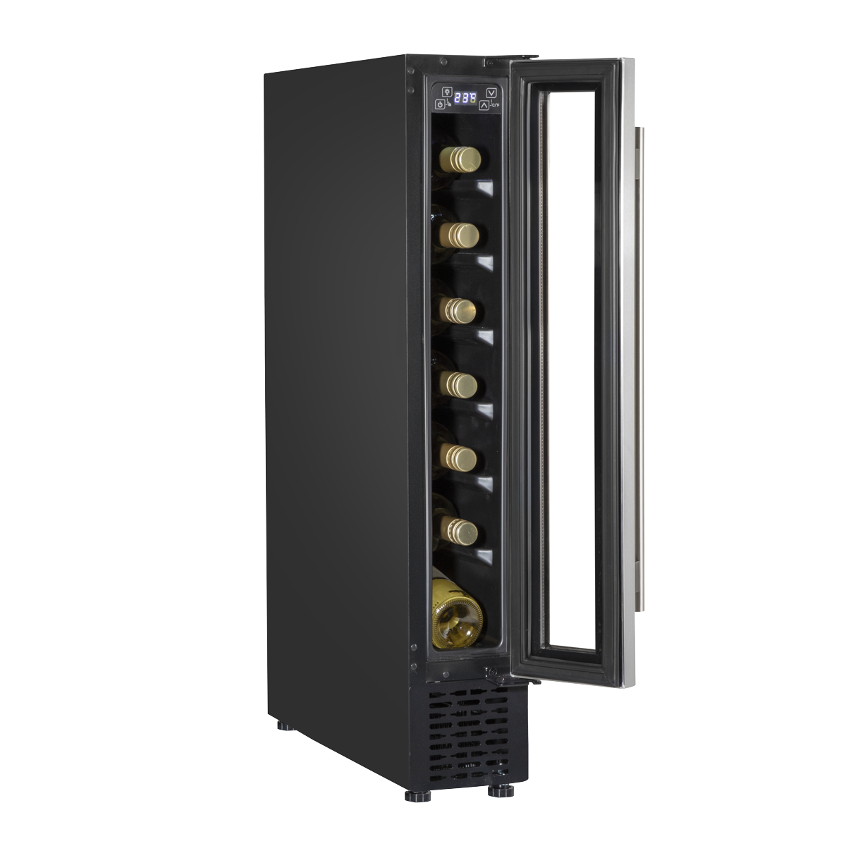 Baridi DH77 Baridi 7 Bottle Extra-Slim Wine Undercounter Fridge with Digital Touch Screen Controls - Stainless Steel