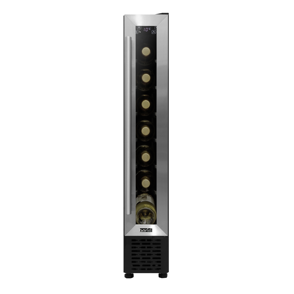 Baridi DH77 Baridi 7 Bottle Extra-Slim Wine Undercounter Fridge with Digital Touch Screen Controls - Stainless Steel