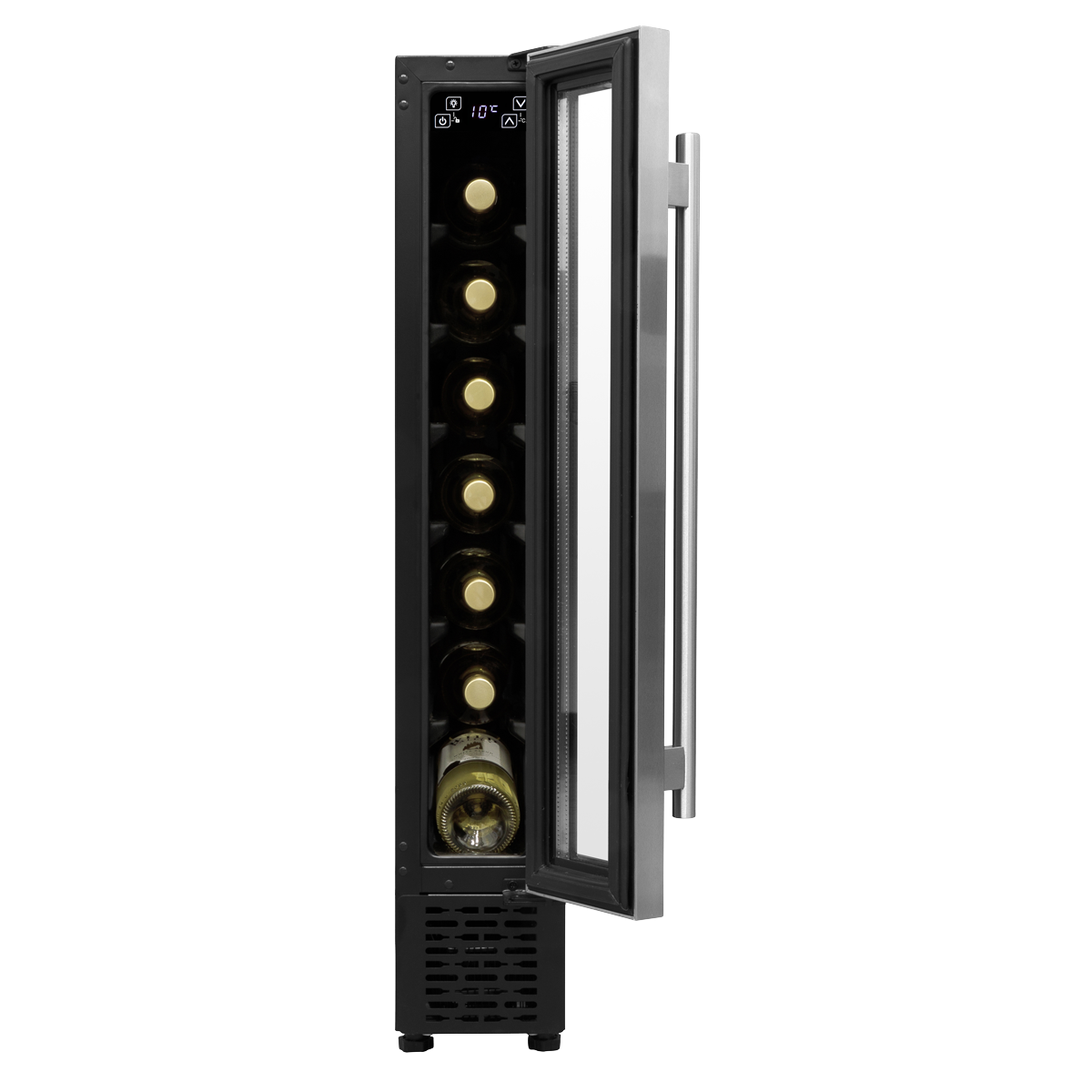 Baridi DH77 Baridi 7 Bottle Extra-Slim Wine Undercounter Fridge with Digital Touch Screen Controls - Stainless Steel