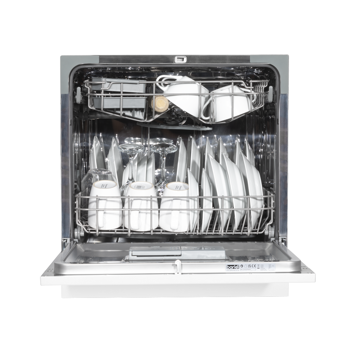 Baridi DH86 Baridi Tabletop Dishwasher 8 Place Settings 8L Capacity - White