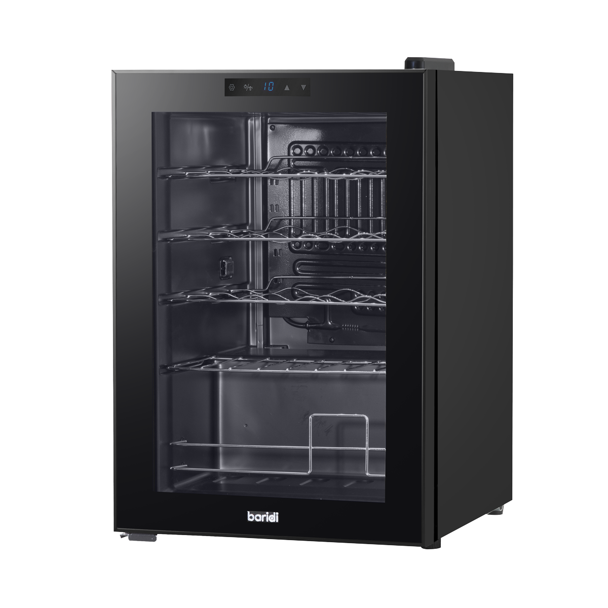 Baridi DH8 Baridi 20 Bottle Wine Fridge with Digital Touch Screen Controls, Metal Shelves & LED Light - Black