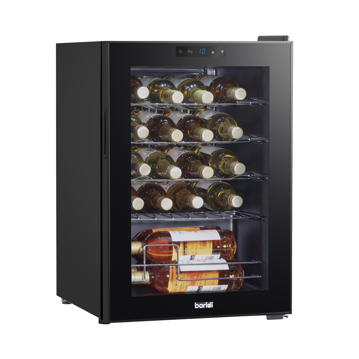 Baridi DH8 Baridi 20 Bottle Wine Fridge with Digital Touch Screen Controls, Metal Shelves & LED Light - Black