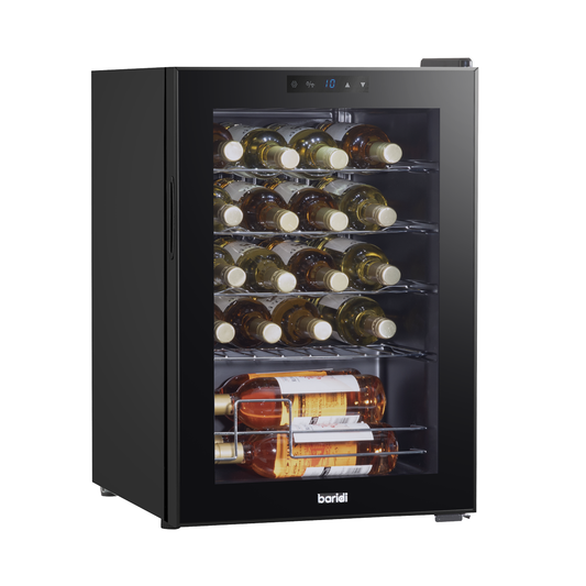 Baridi DH8 Baridi 20 Bottle Wine Fridge with Digital Touch Screen Controls, Metal Shelves & LED Light - Black