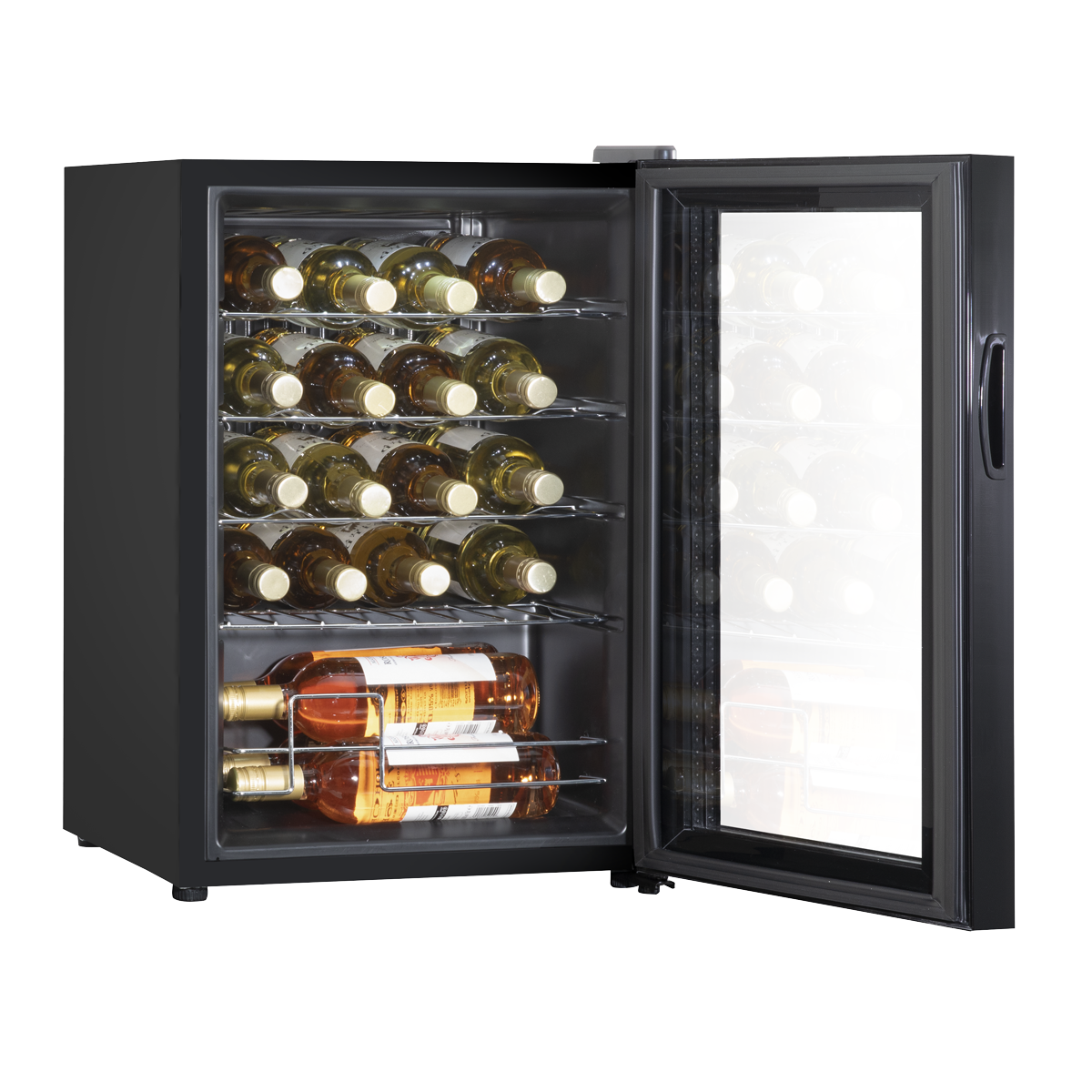 Baridi DH8 Baridi 20 Bottle Wine Fridge with Digital Touch Screen Controls, Metal Shelves & LED Light - Black