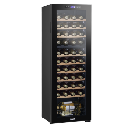 Baridi DH92 Baridi 44 Bottle Dual Zone Wine Fridge with Digital Touch Screen Controls, Beech Wood Shelves & LED Light - Black