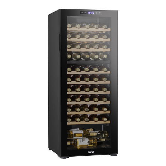 Baridi DH93 Baridi 55 Bottle Dual Zone Wine Fridge with Digital Touch Screen Controls, Beech Wood Shelves & LED Light - Black