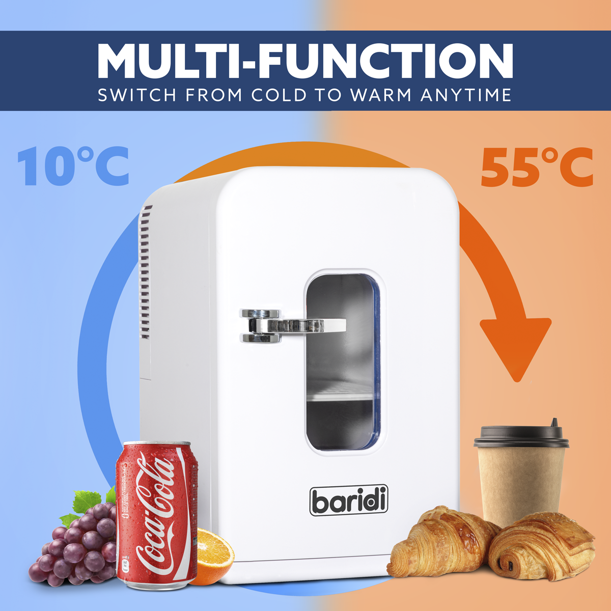Baridi DH94 Baridi Mini Fridge/Warmer 15L 12V/230V - White