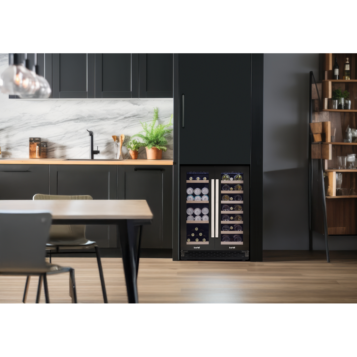 Baridi DH96 Baridi 40 Bottle/120 Can Dual Zone Undercounter/Freestanding Wine & Drinks Fridge - Black