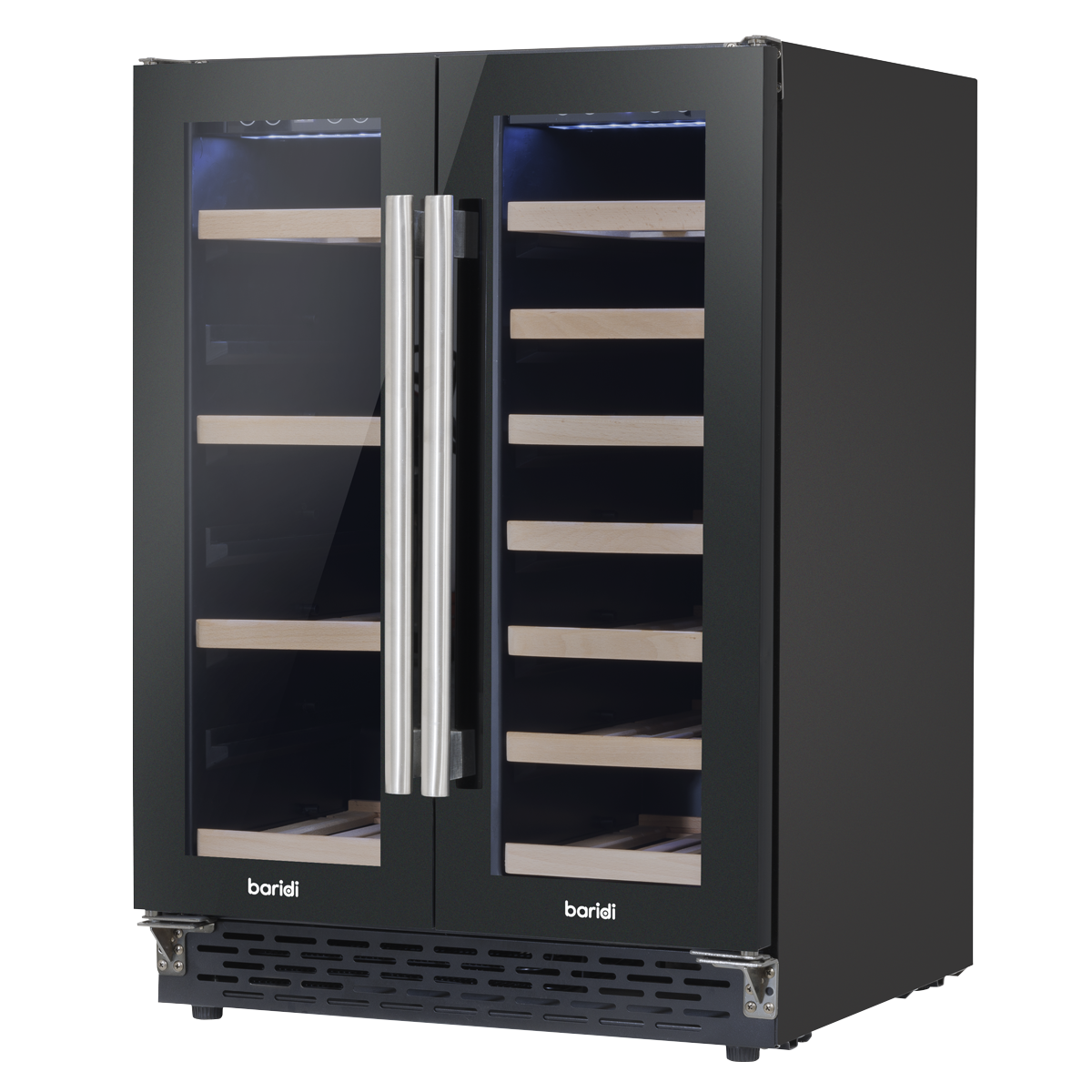 Baridi DH96 Baridi 40 Bottle/120 Can Dual Zone Undercounter/Freestanding Wine & Drinks Fridge - Black