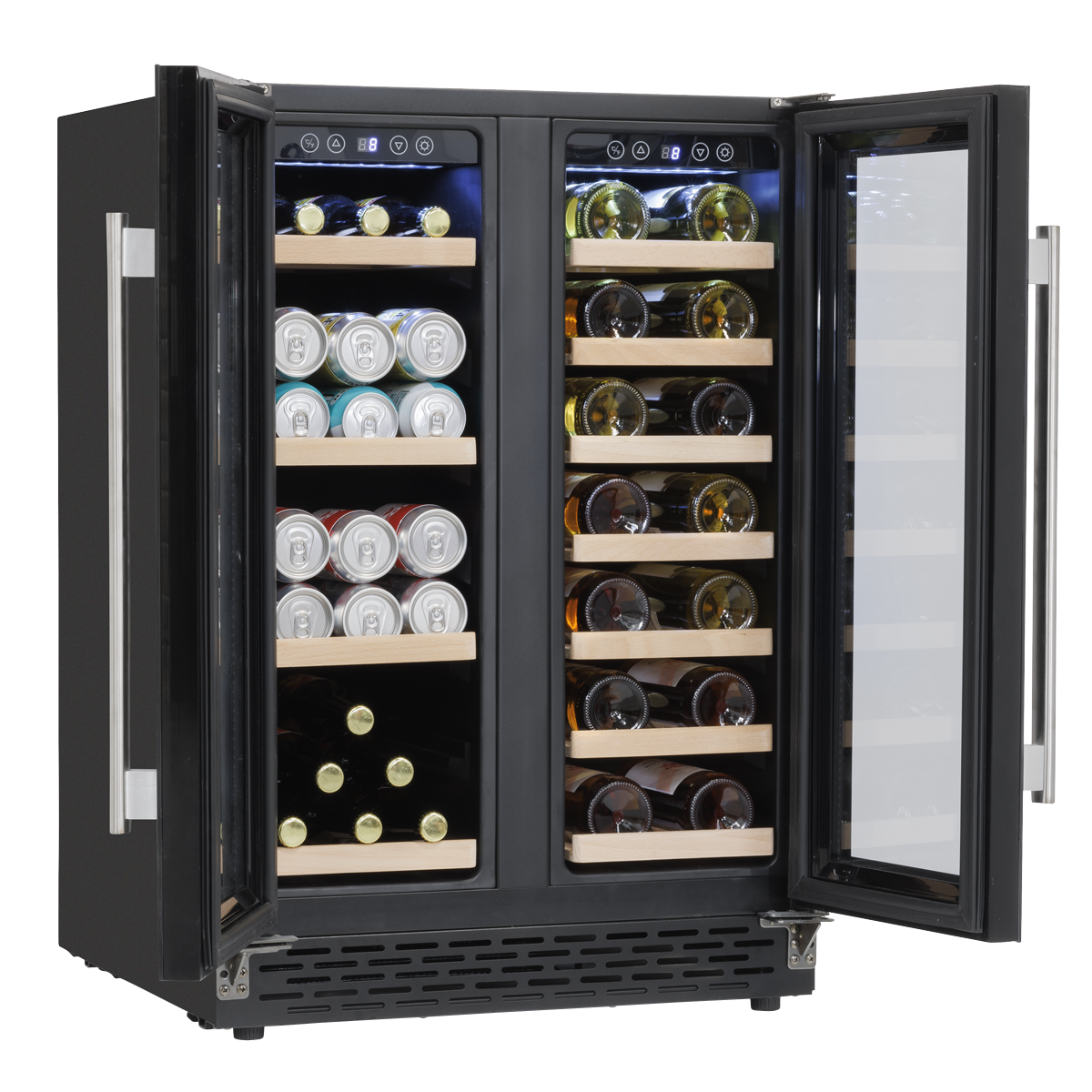 Baridi DH96 Baridi 40 Bottle/120 Can Dual Zone Undercounter/Freestanding Wine & Drinks Fridge - Black