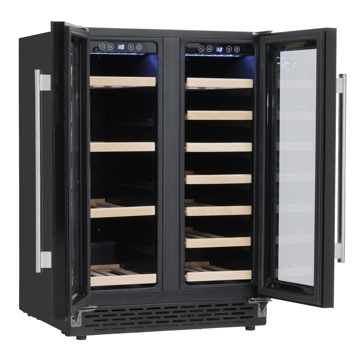 Baridi DH96 Baridi 40 Bottle/120 Can Dual Zone Undercounter/Freestanding Wine & Drinks Fridge - Black
