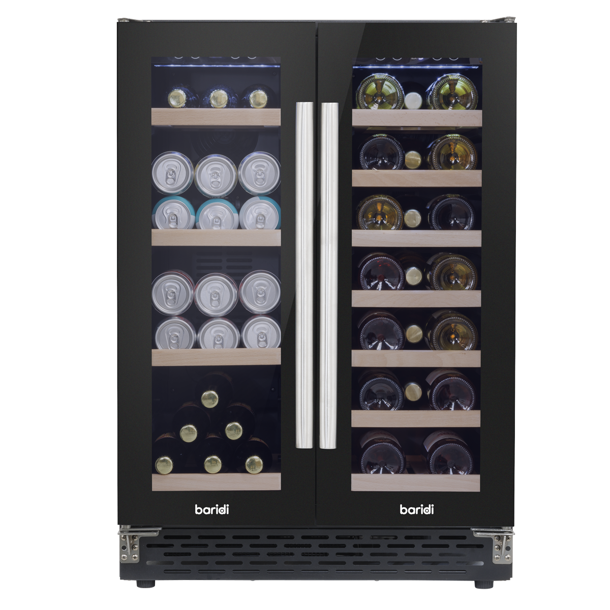 Baridi DH96 Baridi 40 Bottle/120 Can Dual Zone Undercounter/Freestanding Wine & Drinks Fridge - Black