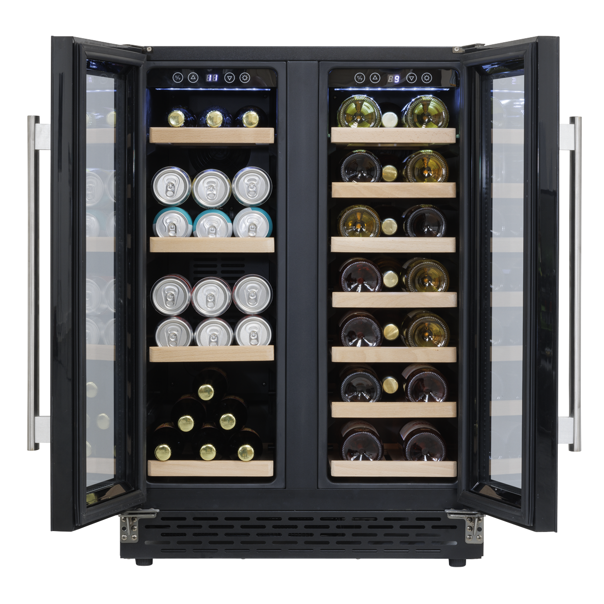 Baridi DH96 Baridi 40 Bottle/120 Can Dual Zone Undercounter/Freestanding Wine & Drinks Fridge - Black
